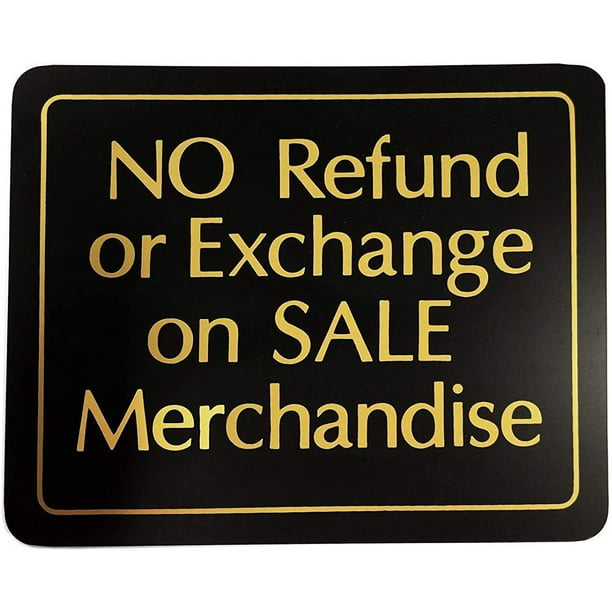 No Refund Or Exchange on Sale Merchandise Retail Policy Store Sign 5.5 in x 7 in